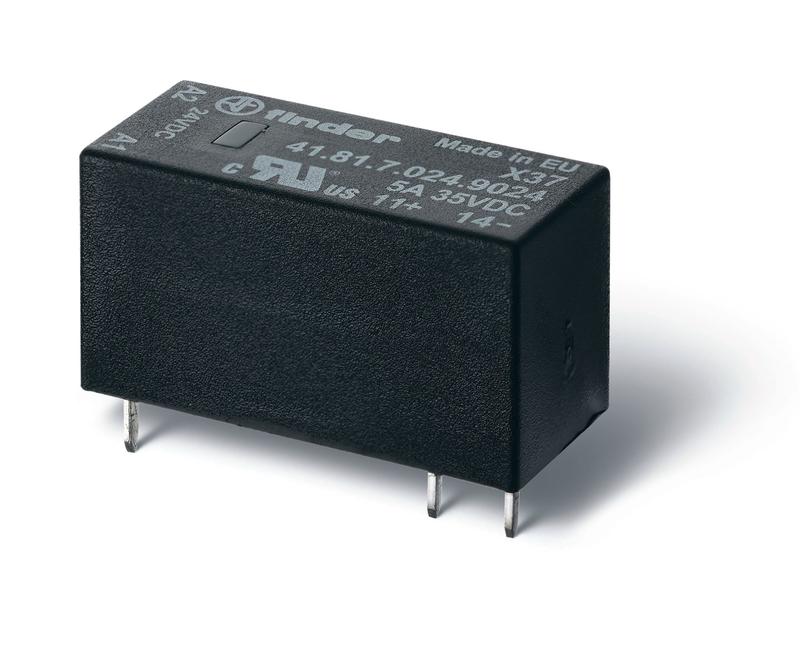 Реле миниатюрное низкопрофильн. твердотельн. монтаж на печатную плату выводы с шагом 5мм выход 5А (24В DC) / вход 12В DC влагозащ. RTIII FINDER 418170129024