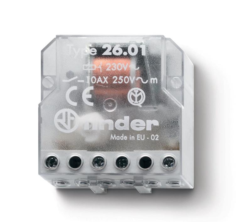 Реле шаговое электромеханич. 1NO 10А 2 состояния AgNi 110В AC монтаж в коробке IP20 FINDER 260181100000
