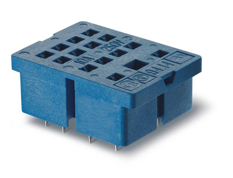 Розетка для монтажа на плате для реле 55.32 55.34 в комплекте металлич. клипса 094.51 FINDER 9414SMA