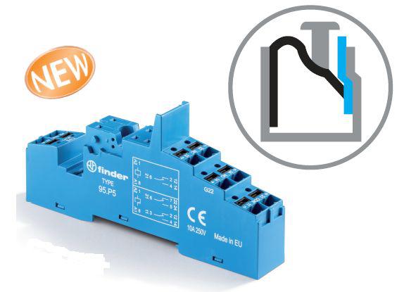 Розетка с безвинт. клеммами Push-in для реле 40.31 модули 99.02 86.03 в комплекте пластик. клипса 095.01 син. FINDER 95P3SPA