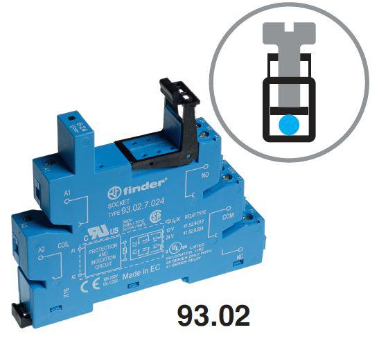 Розетка с винт. клеммами (с зажимной клетью) для реле 41 серии 24В DC в комплекте пластик. клипса опции: LED FINDER 93027024
