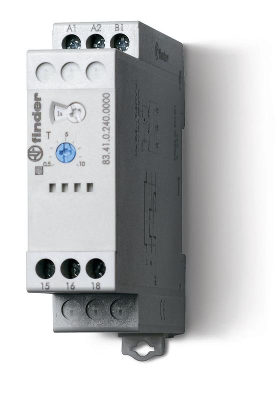Таймер модульный мультифункциональный (AE EEa FE GE IT BEp DEp SHp) 24…240В AC/DC 2CO 12А 22.5мм регулировка времени 0.05с…10дней IP20 FINDER 835202400000PAS