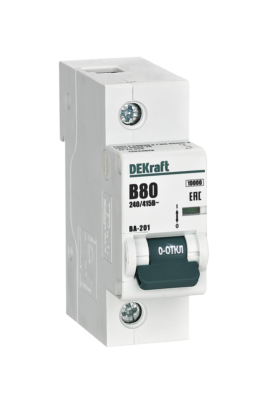 Выключатель автоматический 1п B 80А 10кА ВА-201 DEKraft 13034DEK