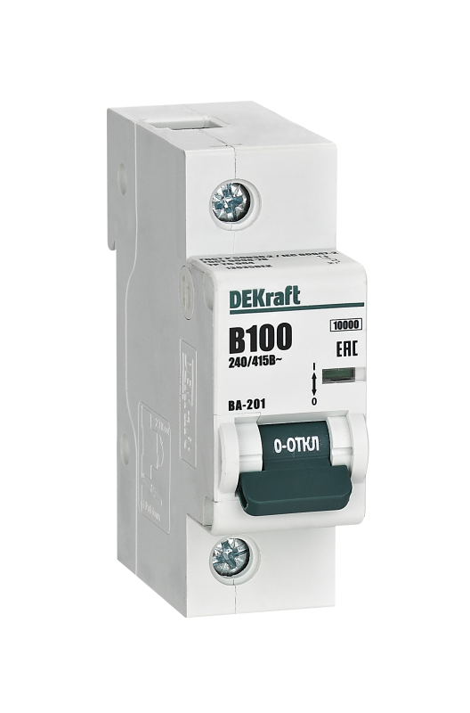Выключатель автоматический 1п B 100А 10кА ВА-201 DEKraft 13035DEK