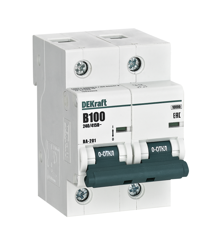 Выключатель автоматический 2п B 100А 10кА ВА-201 DEKraft 13039DEK