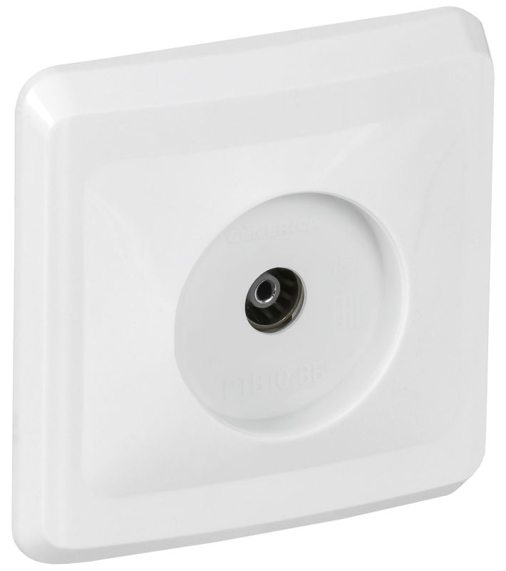 Розетка телевизионная TV 1-м СП Вега РТВ10-ВБ бел. GENERICA EAV10-K01-DM