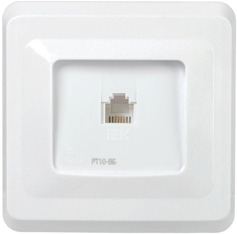 Розетка телефонная 1-м СП Вега РТ10-ВБ RJ11 бел. GENERICA ETV10-K01-DM