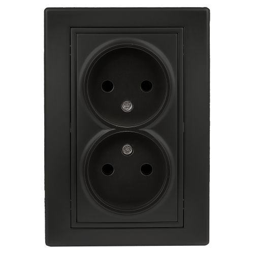 Розетка 2-м СП 2мод. Plano 1-204-05 16А IP20 250В 2х2P антрацит Intro Б0053911