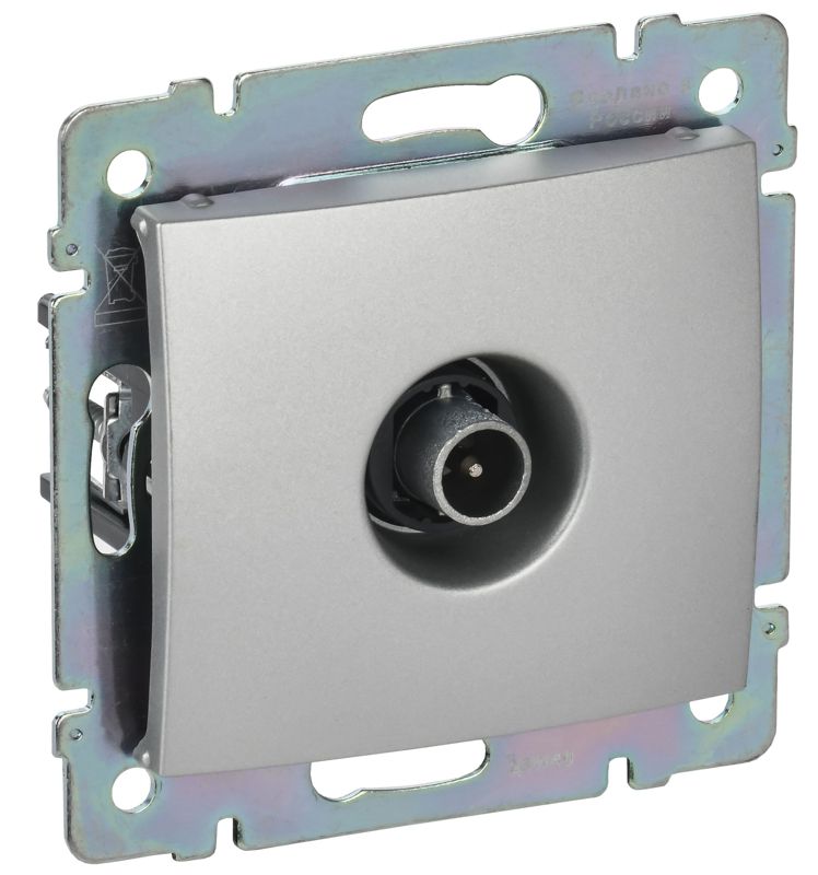 Розетка телевизионная проходная TV СП Valena 14дБ 2400МГц механизм алюм. IEK 770131