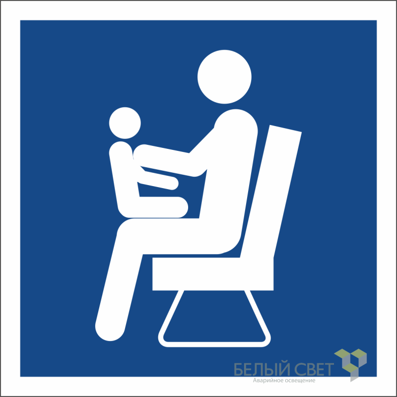 Знак безопасности NPU-1818.D03"Места для инвалидов/пожилых людей/людей с детьми" Белый свет a20237