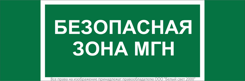 Знак безопасности NPU-3413.E68"Безопасная зона для МГН" Белый свет a19927