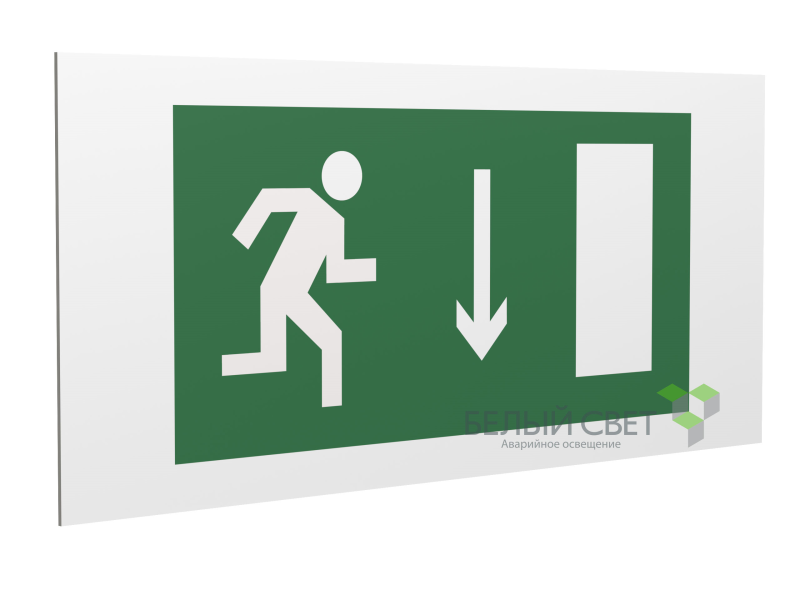Знак безопасности PP-36162.E09"Указ. двери эвакуац. выхода (прав.)" Белый свет a17327