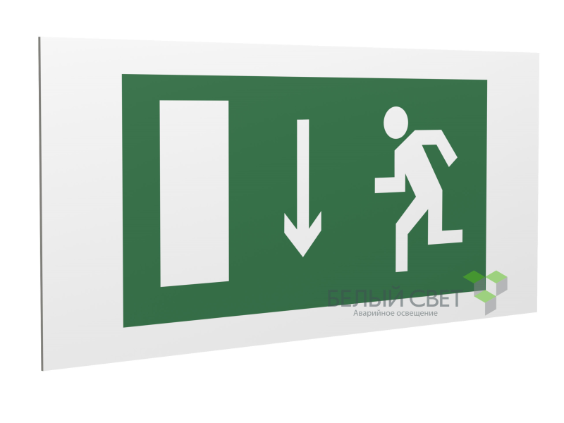 Знак безопасности PP-36162.E10"Указ. двери эвакуационного выхода (лев.)" Белый свет a17328