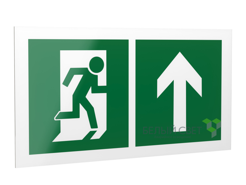 Знак безопасности PP-40205.E38"Напр. к эвакуационному выходу прямо" Белый свет a18199