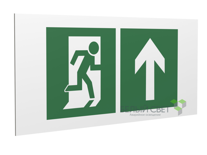 Знак безопасности PS-40206.E38"Напр. к эвакуационному выходу прямо" Белый свет a18208