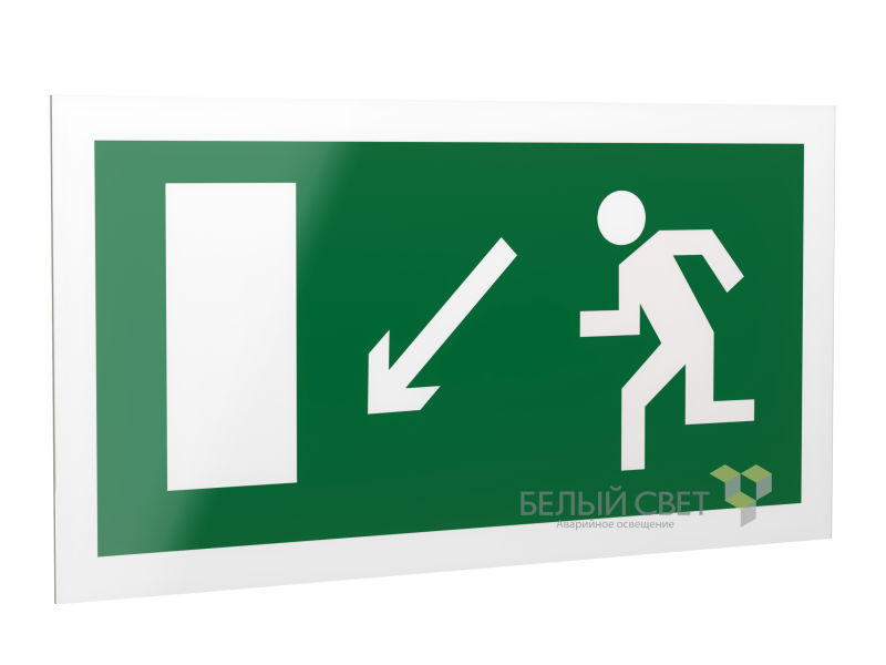 Рассеиватель BS-DR-4.E08"Напр. к эвакуац. выходу налево вниз" Белый свет a14125