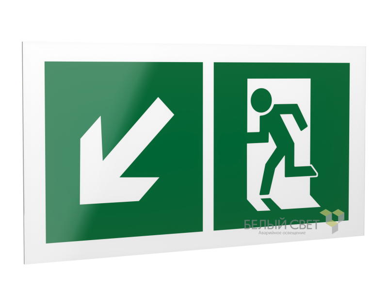 Рассеиватель BS-DR-4.E33"Напр. к эвакуац. выходу налево вниз" Белый свет a21015