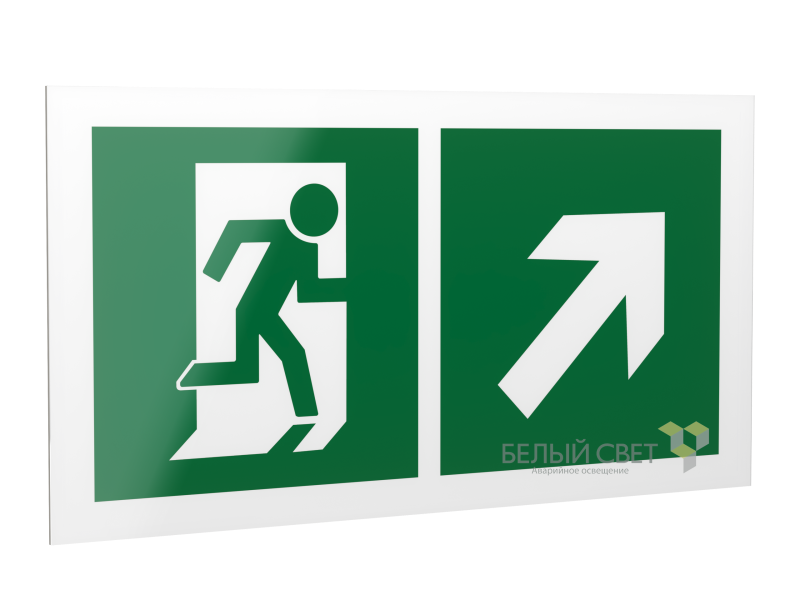 Рассеиватель BS-DR-4.E37"Напр. к эвакуац. выходу направо вверх" Белый свет a21019