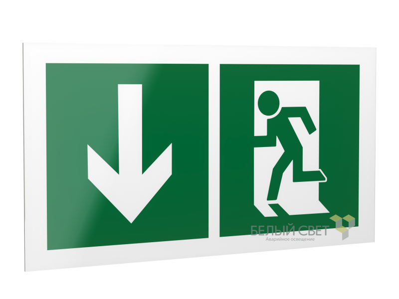 Рассеиватель BS-DR-4.E40"Указ. двери эвакуац. выхода (левостор.)" Белый свет a21022