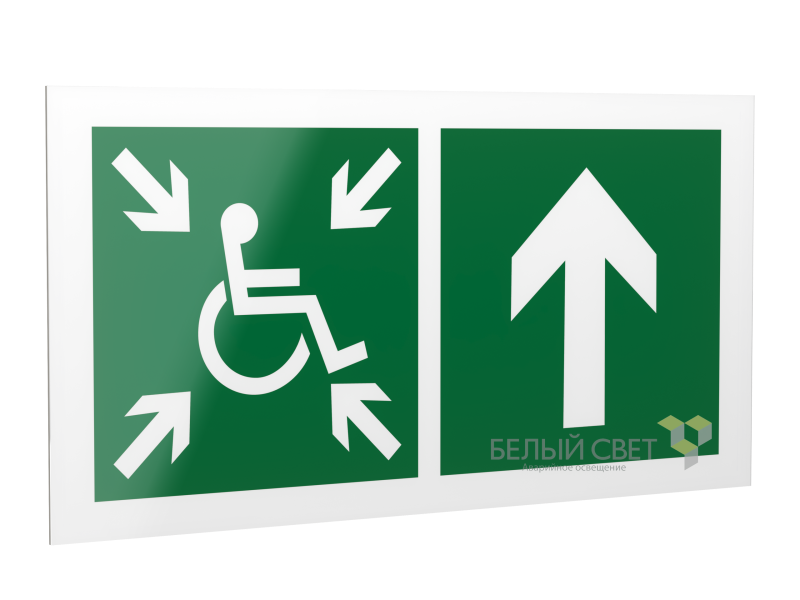 Рассеиватель BS-DR-4.E77"Напр.дв.к пункту сбора(без.зоне)МГН прямо" Белый свет a21042