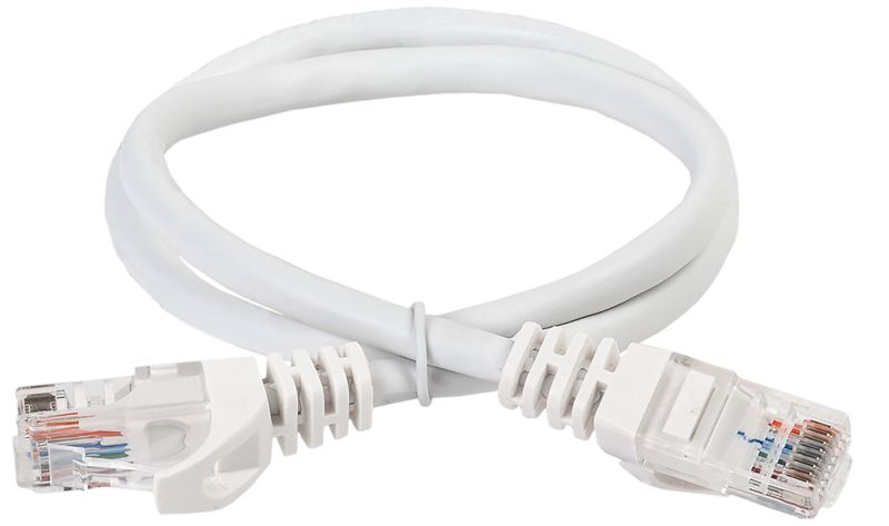 Патч-корд кат.6 UTP PVC 10м бел. ITK PC08-C6U-10M