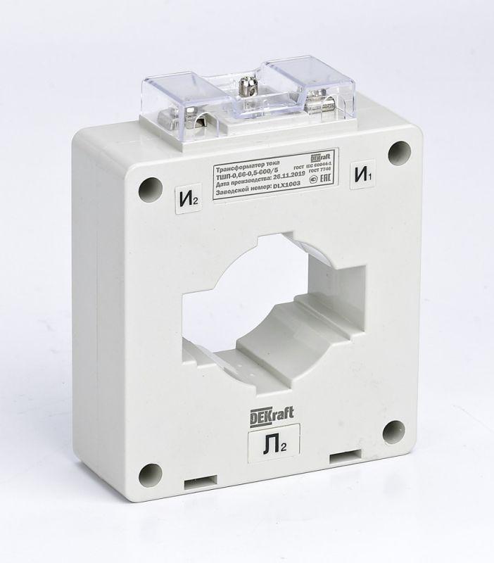 Трансформатор тока ТШП-0.66 750/5А кл. точн. 0.5S 10В.А d60мм DEKraft 50114DEK