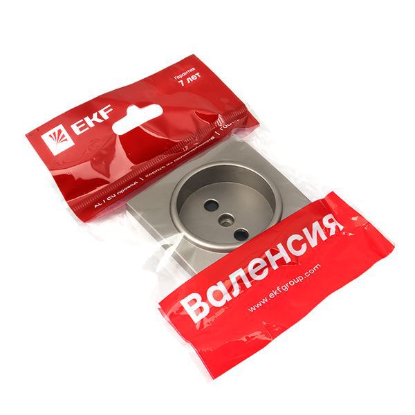 Панель лицевая Валенсия для розетки 1-м 10А защ. шторки без заземл. кашемир PROxima EKF ESR10-L-022-40