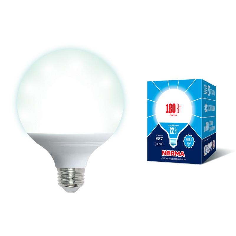 Лампа светодиодная LED-G120-22W/4000K/E27 /FR/NR Norma 22Вт матовая 4000К нейтр. бел. E27 (упак. картон) Volpe UL-00004876