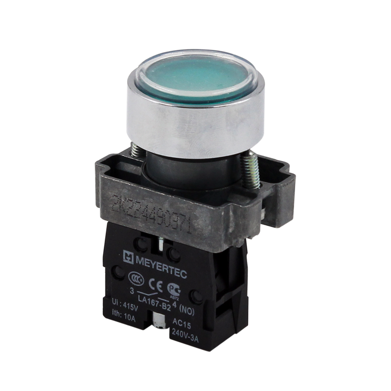 Кнопка плоская 1NO IP67 металл MTB2-BAF31 зел. ОВЕН 132647