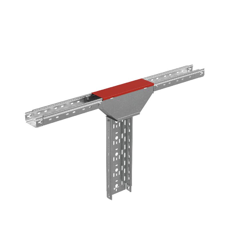 Крышка для ответвителя T-образ. вертикал. переходник с разворотом трассы на 90град. 100-500 сталь 1мм "ПЛЮС" (нижняя часть больше исходной) KTDPVplus90-100-500 HD КМ PL4051