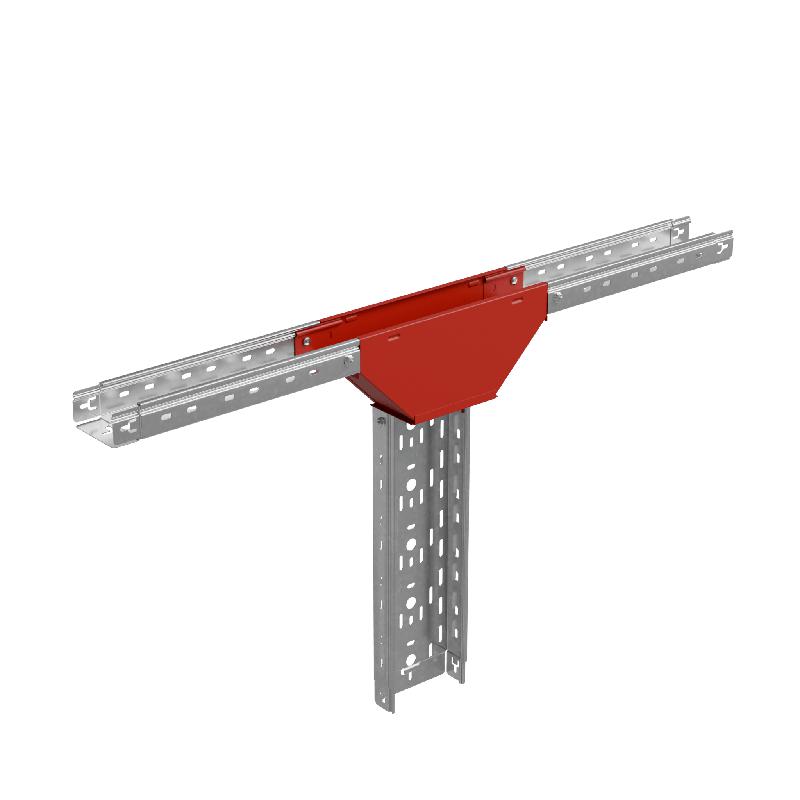 Ответвитель-переходник Т-образ. вертикал. с разворотом трассы на 90град. 50х200-400 сталь 1мм "ПЛЮС" (нижняя часть больше исходной) TDPVplus90-50-200-400 HD КМ PL3973