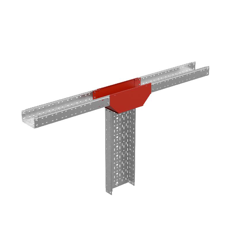 Ответвитель-переходник Т-образ. вертикал. с разворотом трассы на 90град. 80х400-600 сталь 1мм "ПЛЮС" (нижняя часть больше исходной) TDPVplus90-80-400-600 КМ PL3937