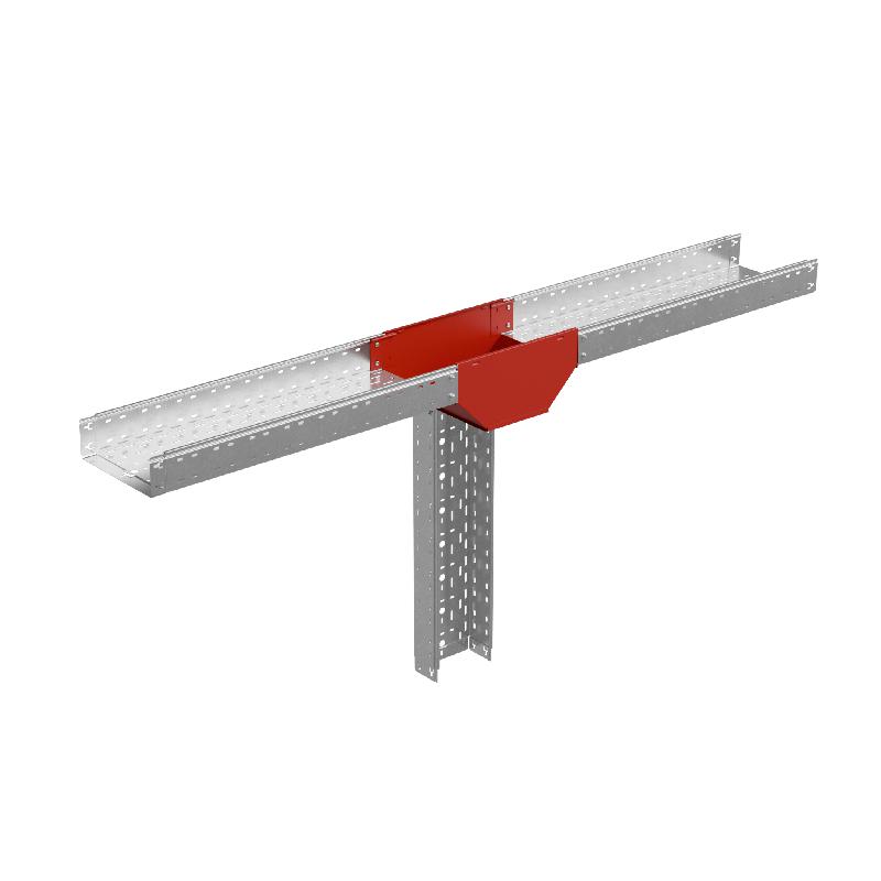Ответвитель-переходник Т-образ. вертикал. с разворотом трассы на 90град. 80х600-300 сталь 1мм "ПЛЮС" (нижняя часть меньше исходной) TDPSplus90-80-600-300 HD КМ PL4167