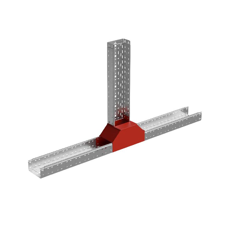 Отвод для лотка Т-образ. вертикал. вверх с разворотом трассы на 90град. 150х80 сталь 1мм "ПЛЮС" TDNplus90-80-150 HD КМ PL2488