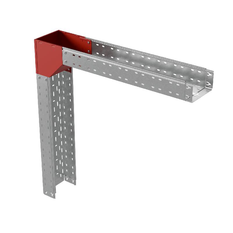 Угол для лотка вертикальный внешний с разворотом трассы на 180град. 600х80 сталь 1мм "ПЛЮС" VLTDplus90-80-600 HD КМ PL3730