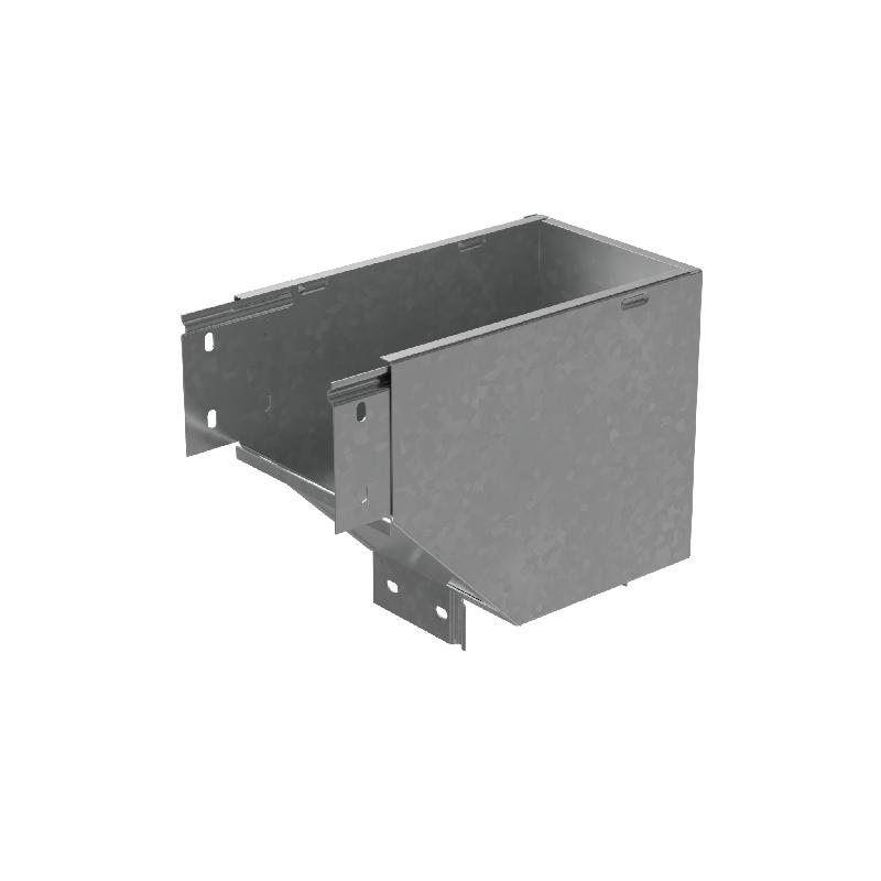 Угол для лотка вертикальный внешний левый с разворотом трассы на 90град. 150х100 сталь 1мм "ПЛЮС" VLPDplus90-100-150-L HD КМ PL3801