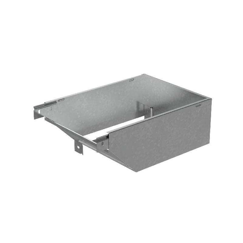 Угол для лотка вертикальный внешний левый с разворотом трассы на 90град. 300х50 сталь 1мм "ПЛЮС" VLPDplus90-50-300-L КМ PL2298