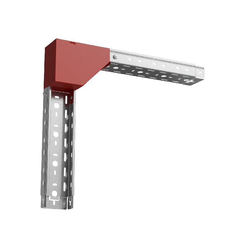 Угол для лотка вертикальный внешний правый с разворотом трассы на 90град. 400х50 сталь 1мм "ПЛЮС" VLPDplus90-50-400-R КМ PL3738