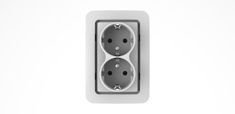 Розетка 2-м СП Lillium 10А с заземл. без вставки бел. Makel 71082