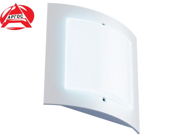 Светильник светодиодный ДБП "Интеллект-ЖКХ" 12Вт 1400лм CRI80 с оптико-акустическим датчиком и дежурным режимом антивандал. с защ. от краж с алюм. осн. IP54 сер. Аргос 200.12.1.54-1.5.3