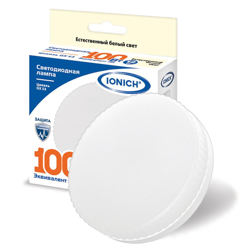 Лампа светодиодная ILED-SMD2835-12-1080-230-4-GX53 12Вт 4000К нейтр. бел. GX53 1080лм 230В IONICH 1139