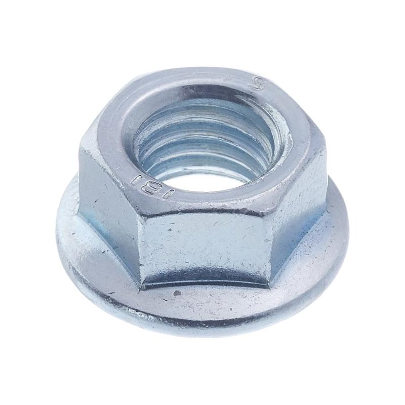 Гайка шестигранная с фланцем и зубьями DIN 6923 М6 класс прочн. 6 цинк (уп.300шт) пакет СТРОЙМЕТИЗ UTORM3110018