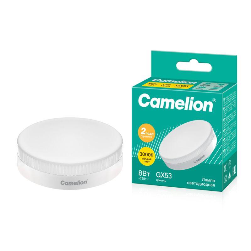 Лампа светодиодная LED8-GX53/830/GX53 8Вт 220В Camelion 13474