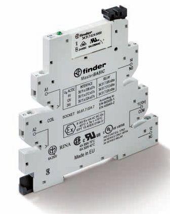 Модуль интерфейсный (сборка 34.51.7.060.0000 + 93.61.8.230.7) электромеханич. реле серия MasterBASIC 1CO 6А AgNi 230В AC IP20 винт. клеммы версия ATEX FINDER 391182300073