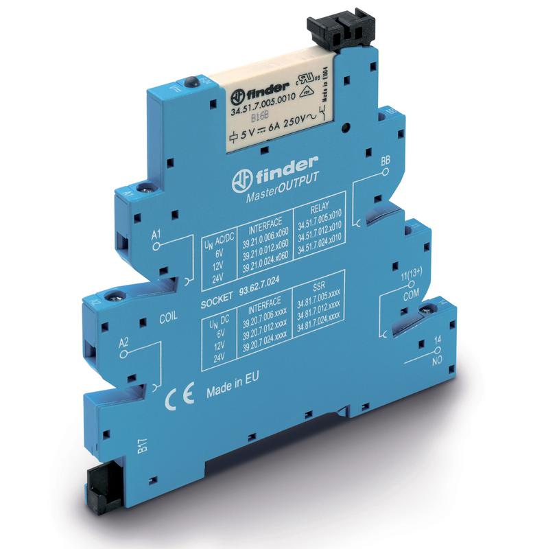 Модуль интерфейсный (сборка 34.51.7.060.0010 + 93.62.0.125) электромеханич. реле серия MasterOUTPUT 1NO 6А AgNi 110-125В AC/DC IP20 винт. клеммы FINDER 392101250060