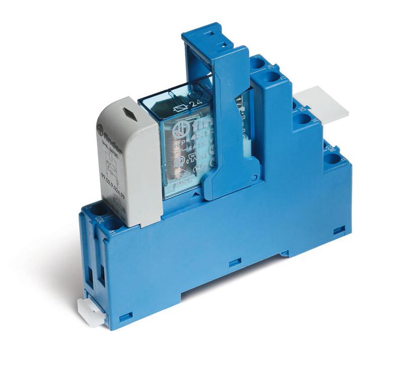 Модуль интерфейсный (сборка 40.52.8.048.0000 + 99.02.0.060.98 + 95.05SPA) электромеханич. реле 2CO 8А AgNi 48В AC IP20 винт. клеммы пластик. клипса LED + варистор FINDER 485280480060SPA