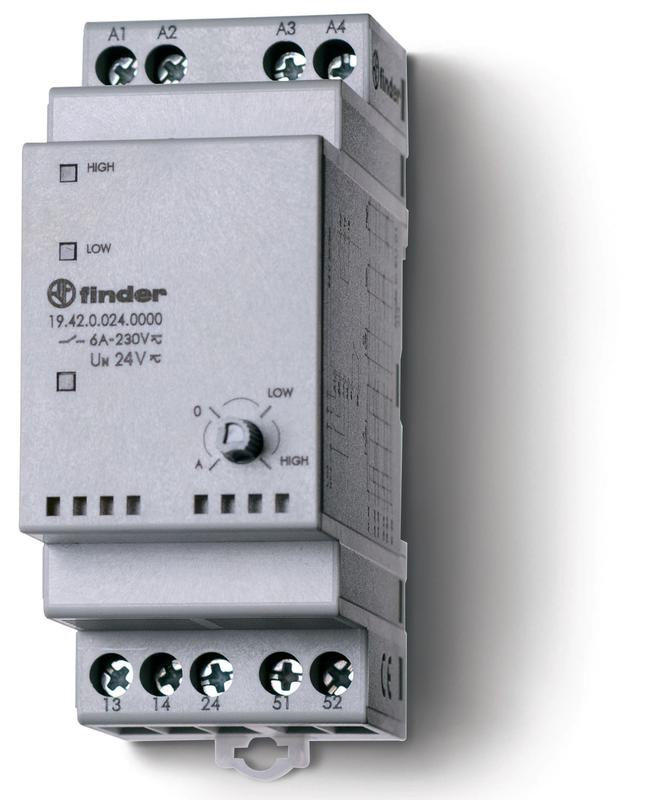 Модуль управления Авто-1скор.-2скор.-Выкл 2NO 5А 24В AC/DC монтаж на рейку 35мм 35мм IP20 FINDER 194200240000