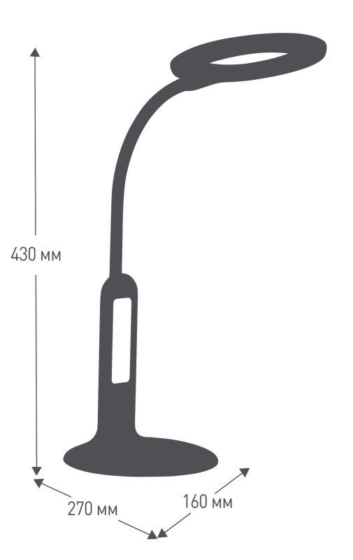 Светильник светодиодный KD-823 C01 8Вт 500лм 230В сенсор. термометр рег. яркости и цветов. темпер. бел. Camelion 13523