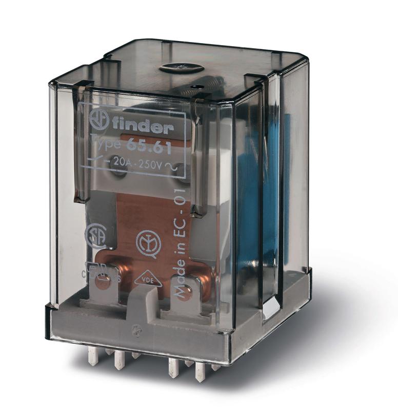 Реле силовое электромеханич. монтаж на печатную плату раздвоен. выводы 1NO 30А AgCdO (зазор >/=3мм) 110В AC RTI опции: нет FINDER 656181100300