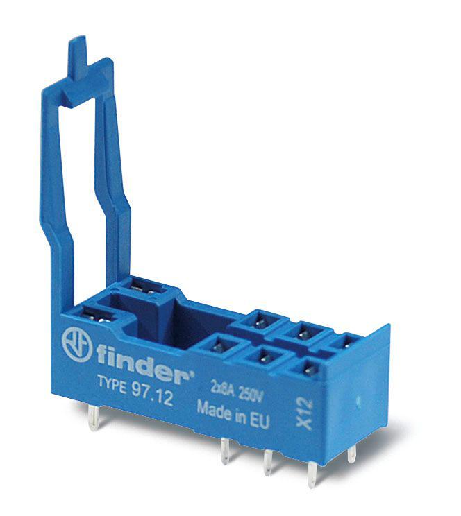 Розетка для монтажа на плате для реле 46.52 в комплекте пластик. клипса FINDER 97127